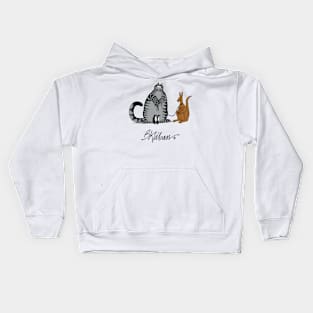 B kliban - cat leading a kangaroo Kids Hoodie